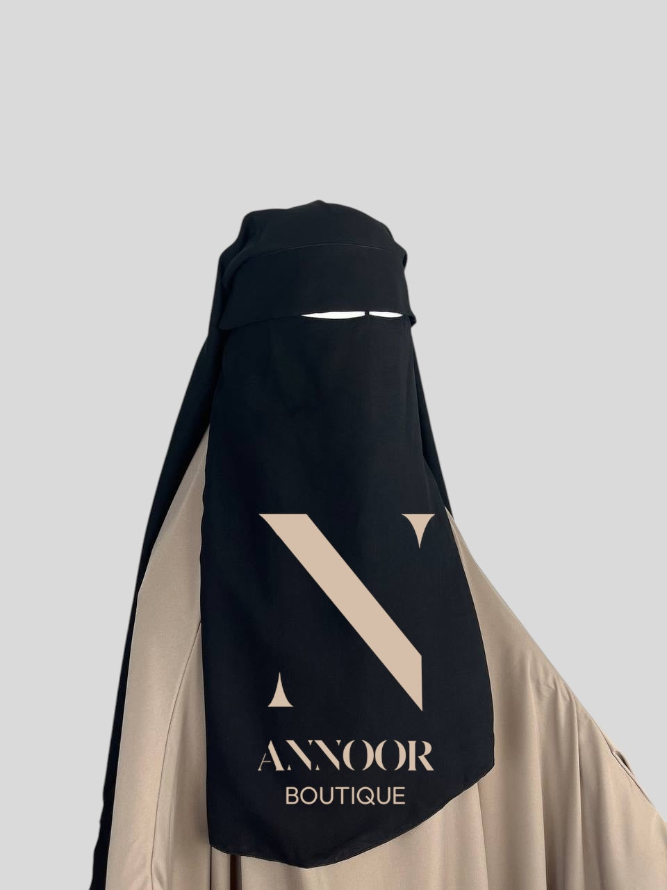 Niqab mit klappe und klips, 1,60 m