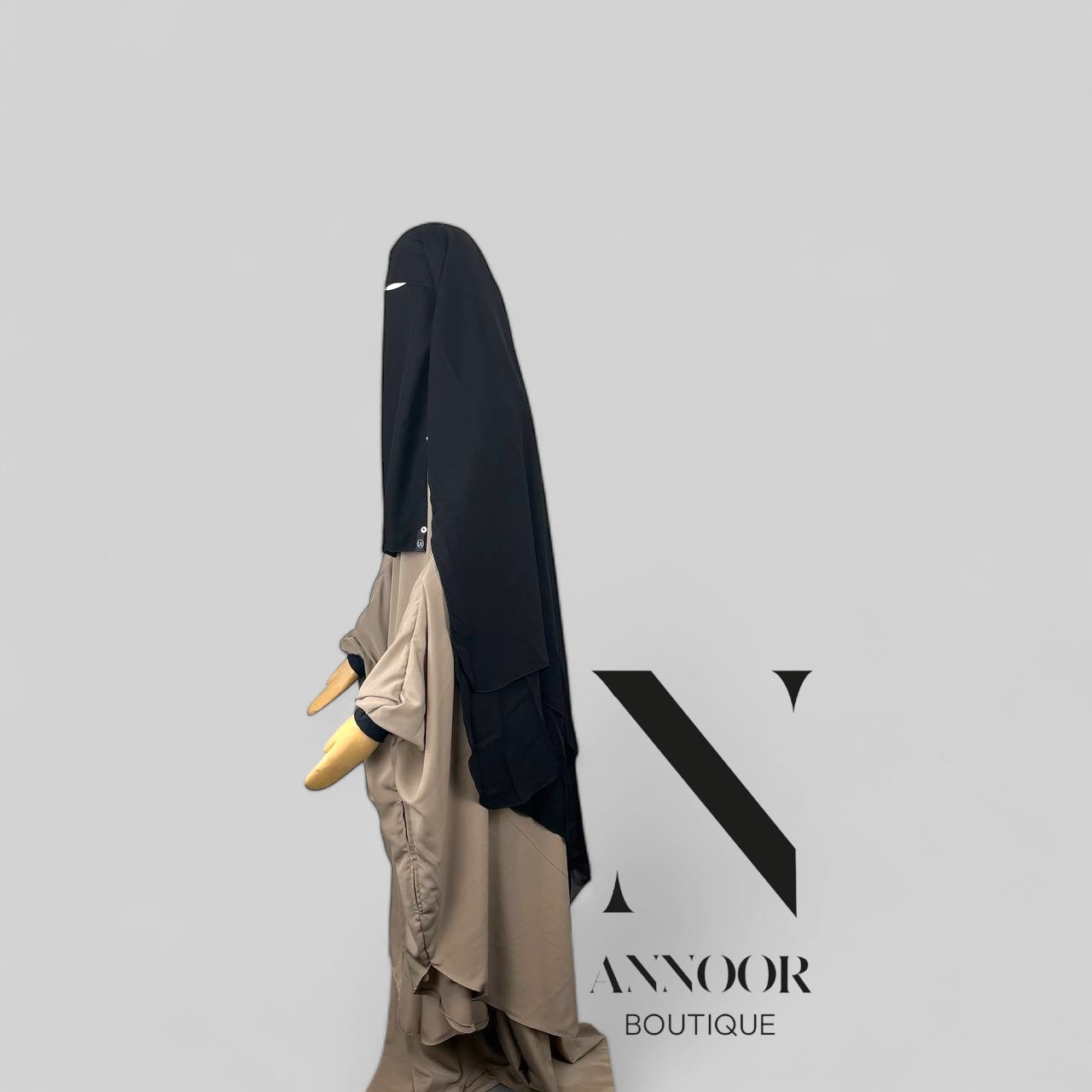 Niqab mit klappe und klips, 1,60 m